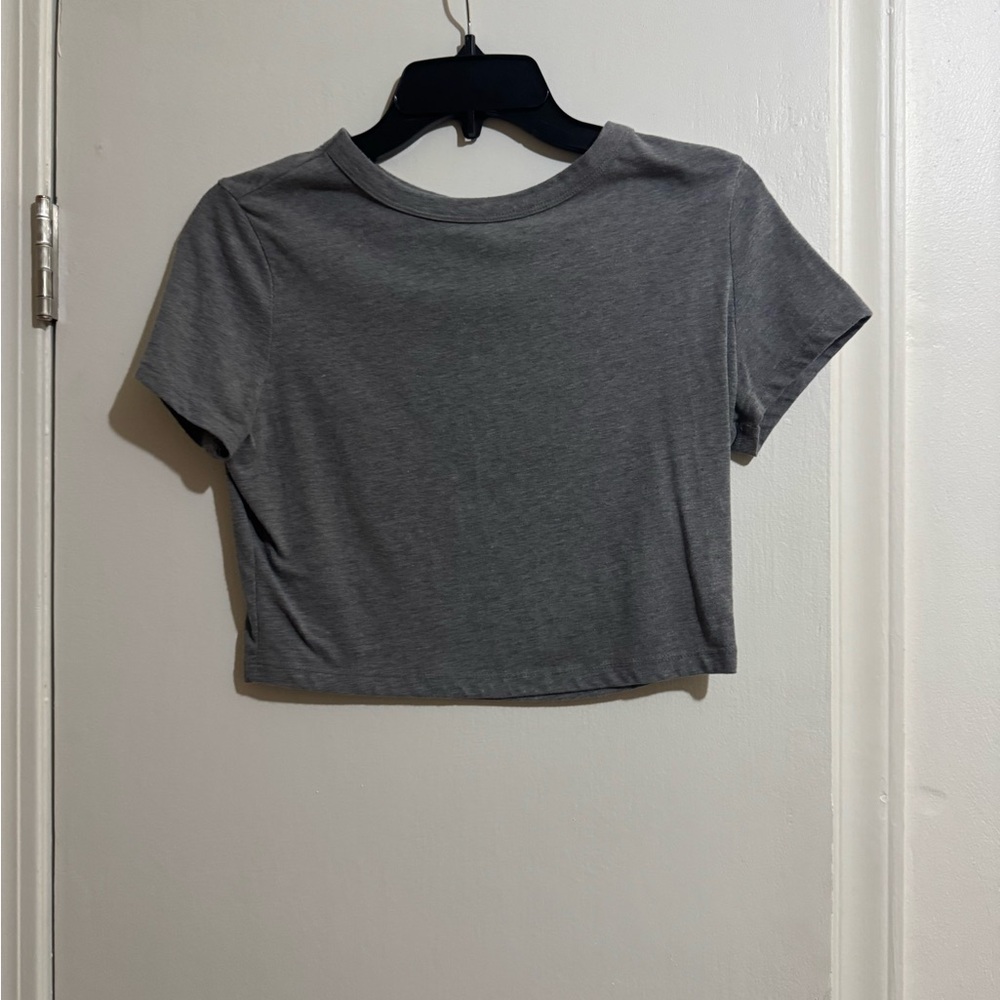 Wild Fable Charcoal Short Sleeve Crop Top